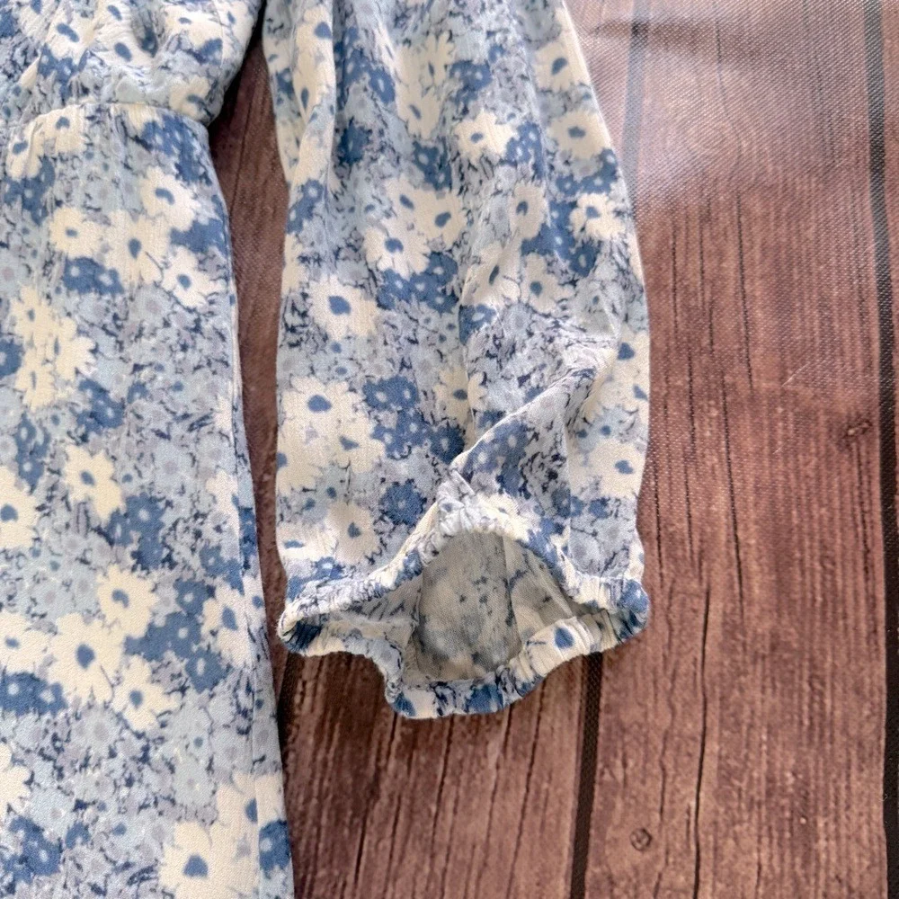 Rails Womens Elsie Blue Jasmine Boho Floral Prairie Mini Dress Size L Cottage‎